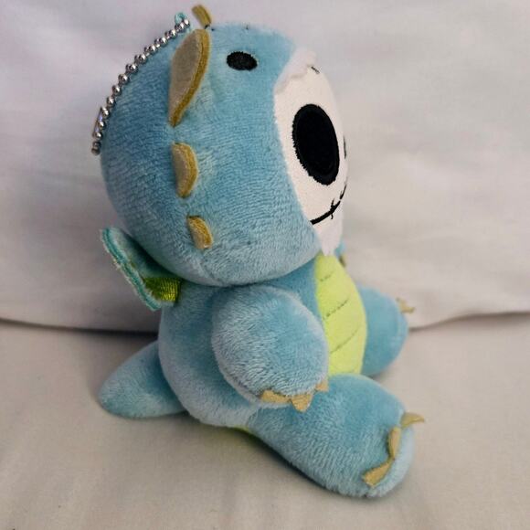 Ebros Small Furry Bones Skeleton Teal Scorchie Wyrmling Dragon Plush Toy 5" - Picture 4 of 10